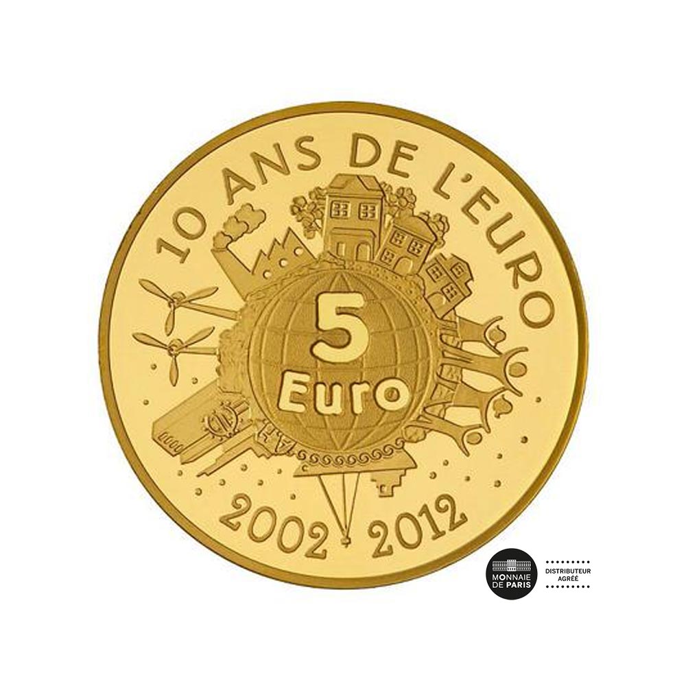 Frankreich France - La Semeuse 5 € 2012 10° anniversaire de l'introduction  de l'Euro BE