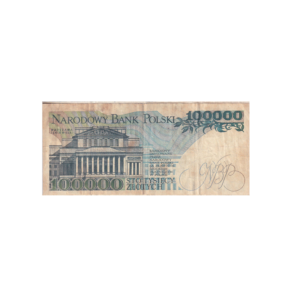 Pologne - Billet de 100 000 Zlotych - 1990