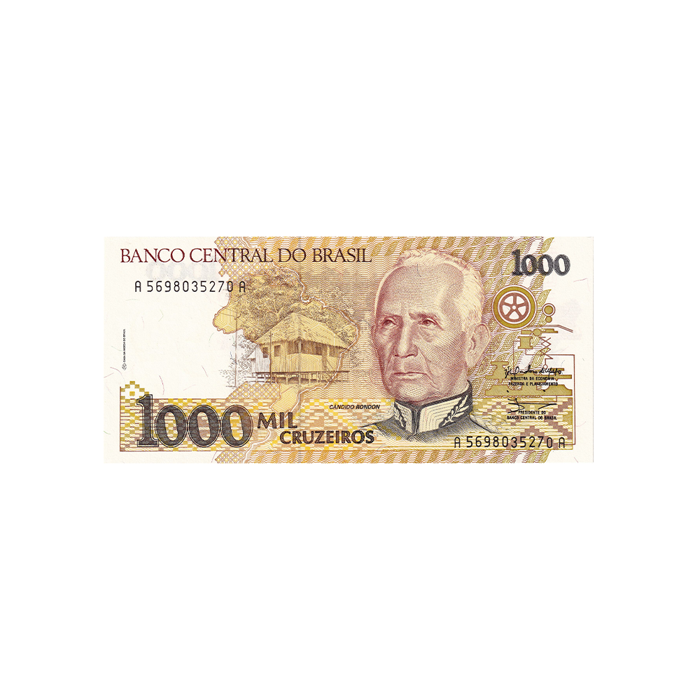 Brésil - Billet de 1 000 Cruzeiros - 1990 - 1991