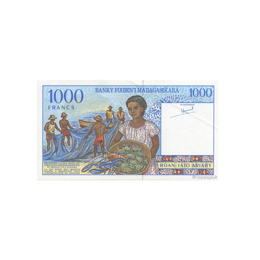 Madagascar - Billet de 1000 Francs - 1994-2004