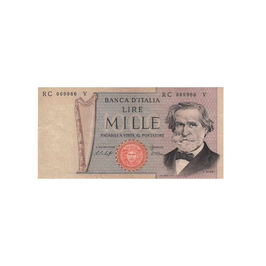 Italien – 1000-Lire-Banknote – Verdi – 1969–1981