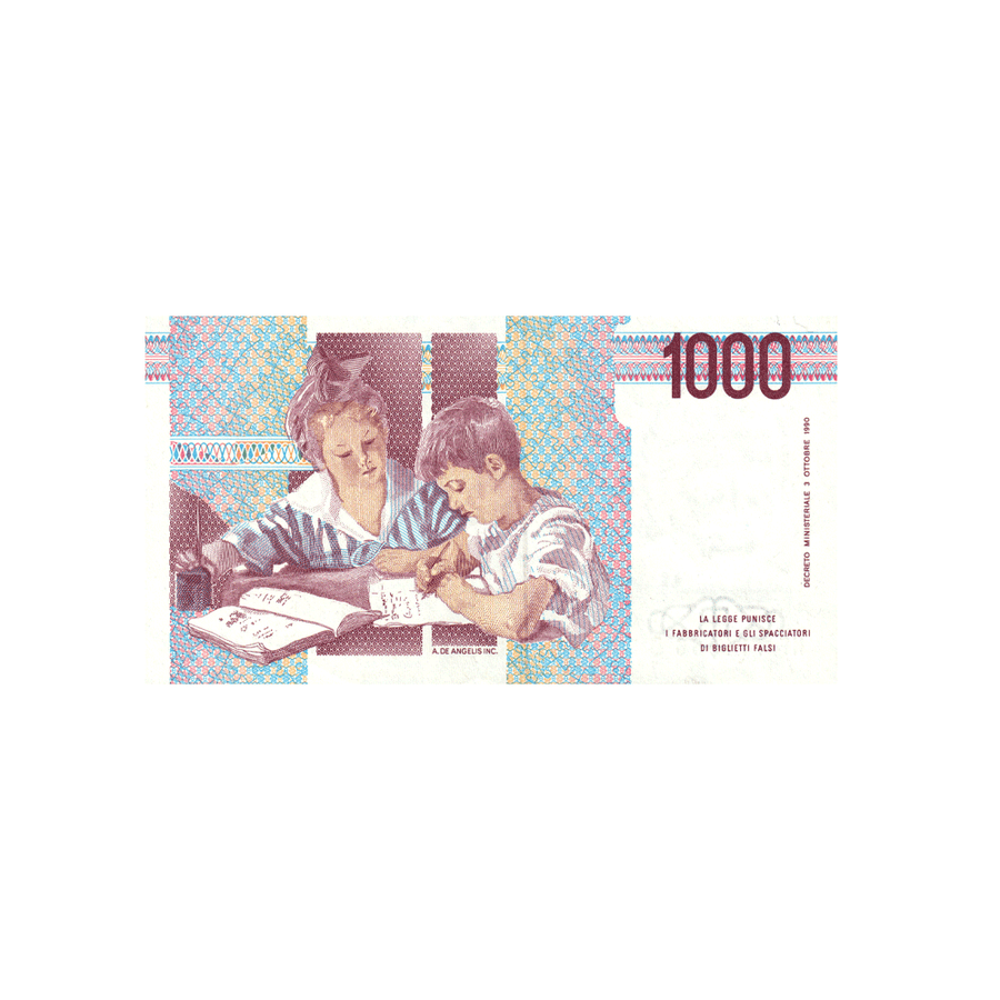 Italy - 1000 Lire Banknote - Montessori - 1990-2001