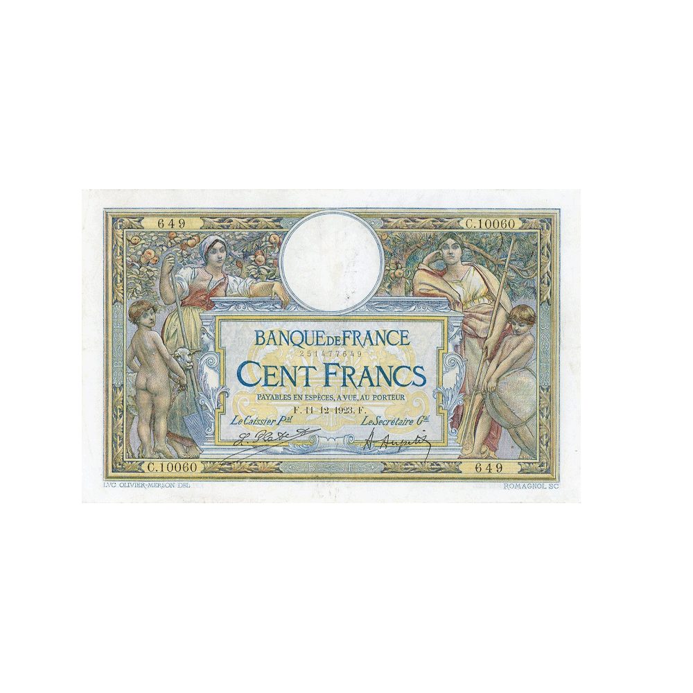 France - Billet de 100 Francs - Luc Olivier Merson - 1923-1937