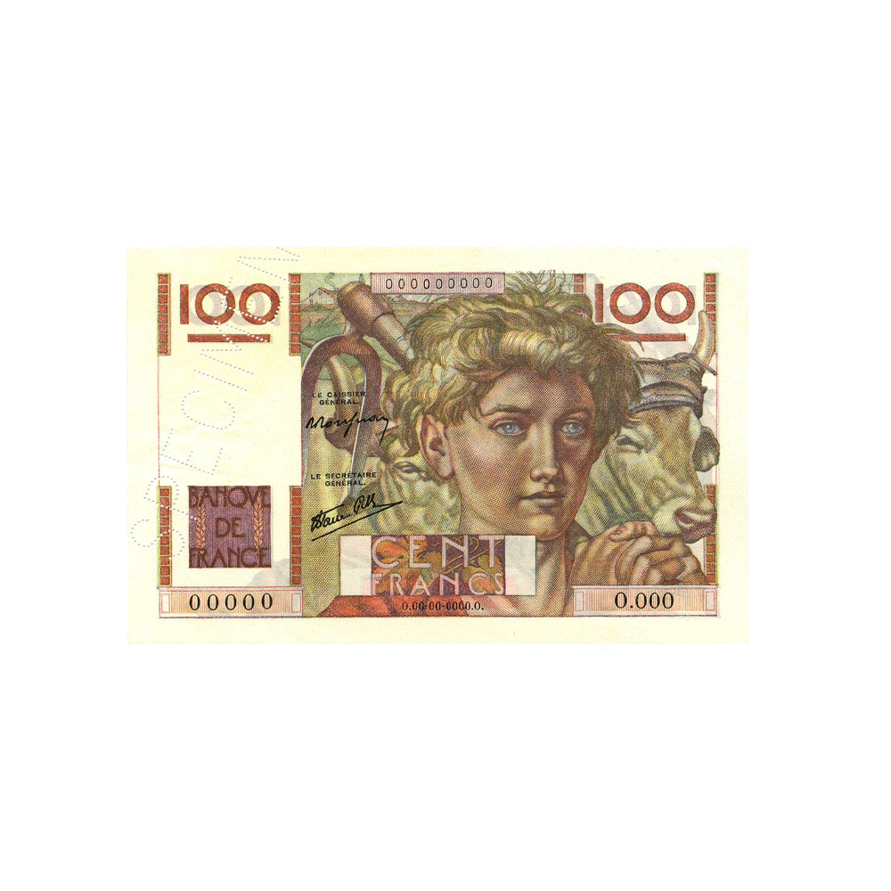 Frankreich - 100-Franc-Banknote - Jungbauer - 1946-1954