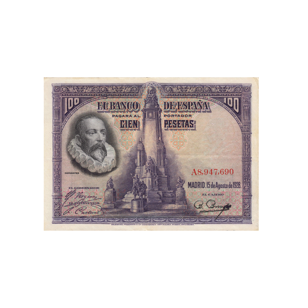 Espagne - Billet de 100 Pesetas - 15 Août 1928