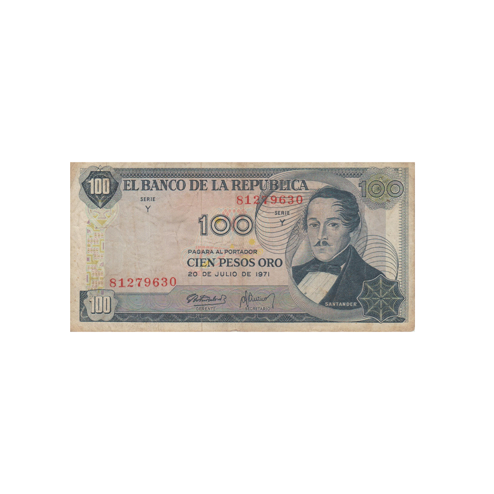 Colombie - Billet de 100 Pesos - 1968-1971