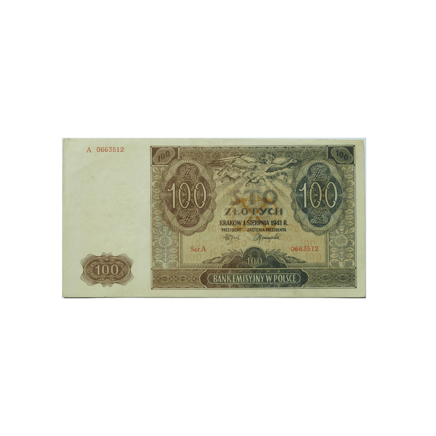 Pologne - Billet de 100 Zloty - 1941