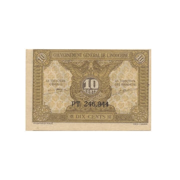 Indochine - Billets de 10 Cents - 1942