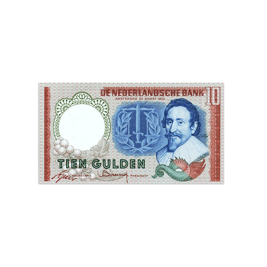 Pays-Bas - Billet de 10 Gulden - Hugo de Groot - 1953