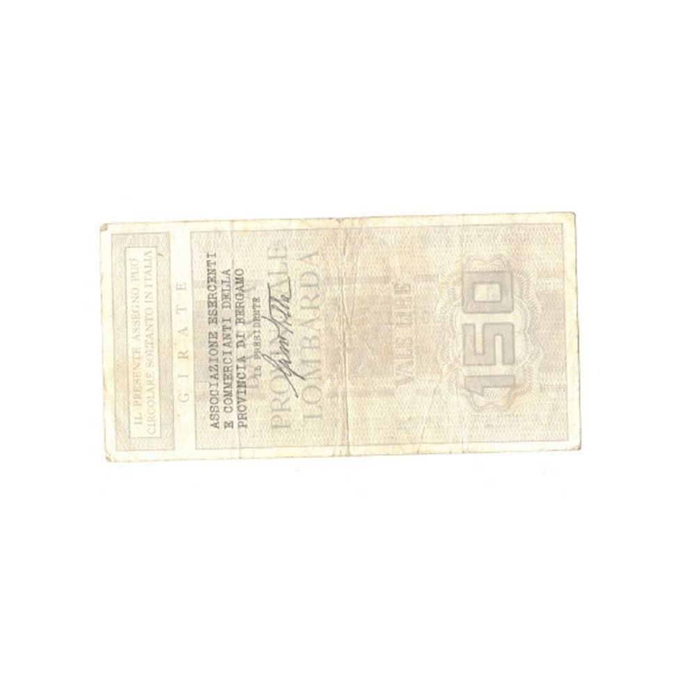 Italie - Billet de 150 Lires - Banque Provinciale Lombarde - 1976-1978