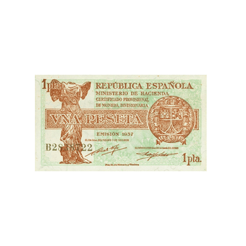 Espagne - Billet de 1 Peseta - 1937