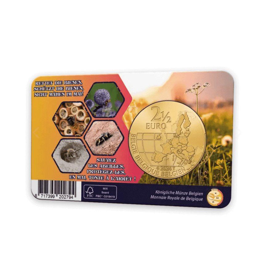 Belgique 2024 - Coincard de 2,5€ - Sauvez les abeilles en Belgique - BU