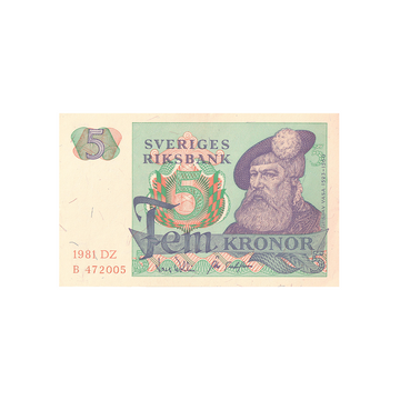 Suède - Billet de 5 Couronnes - 1965 - 1981