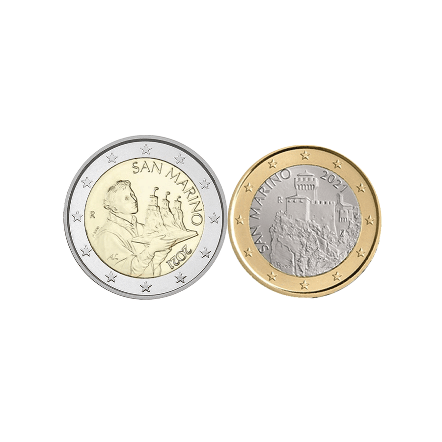 Saint-Marin 2021 - Lot de 1 et 2 Euro Commémorative