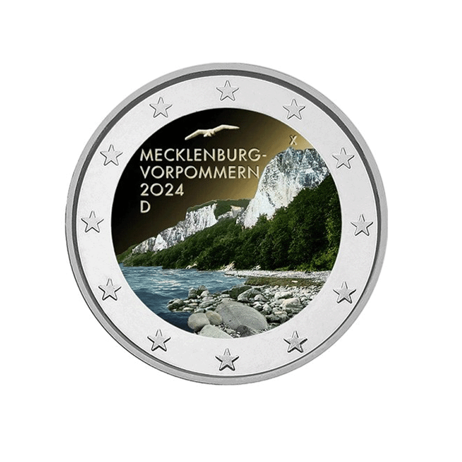 Allemagne 2024 - Lot de 5 monnaies de 2 Euro Commémorative - Mecklembourg - Colorisée