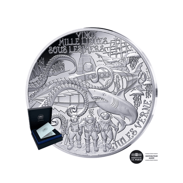 Art de la Plume - Jules Verne - Monnaie de 10€ Argent - Vingt mille lieues sous les mers - BE