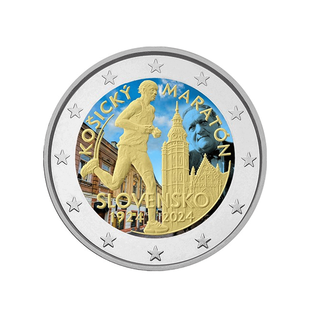 Slovakia 2024 - 2 euro commemorative - 100 years of the international kosice marathon - colorized