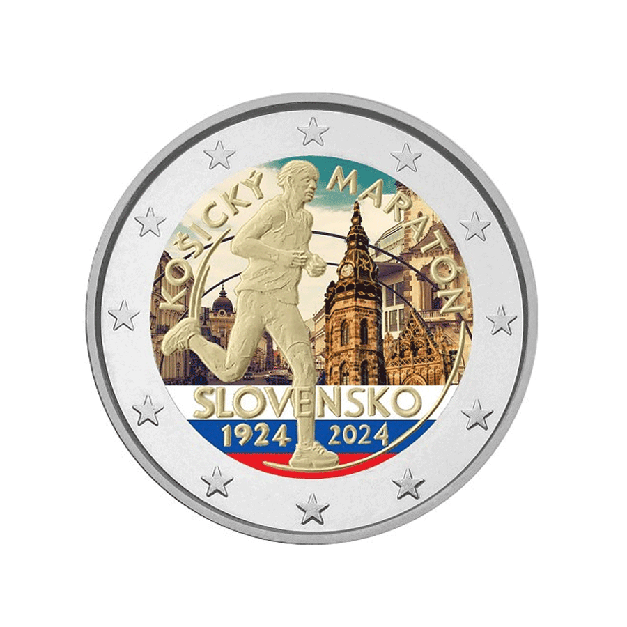 Slovakia 2024 - 2 euro commemorative - 100 years of the international kosice marathon - colorized