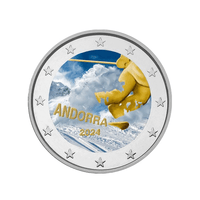 Andorre 2024 - 2 Euro Commémorative - Centenaire du ski en Andorre - Colorisée