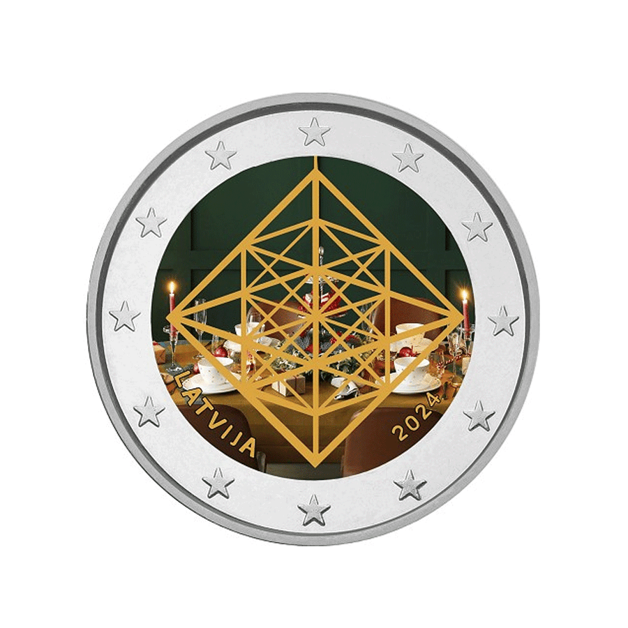 Latvia 2024 - 2 euro commemorative - Summer solstice - Colorized