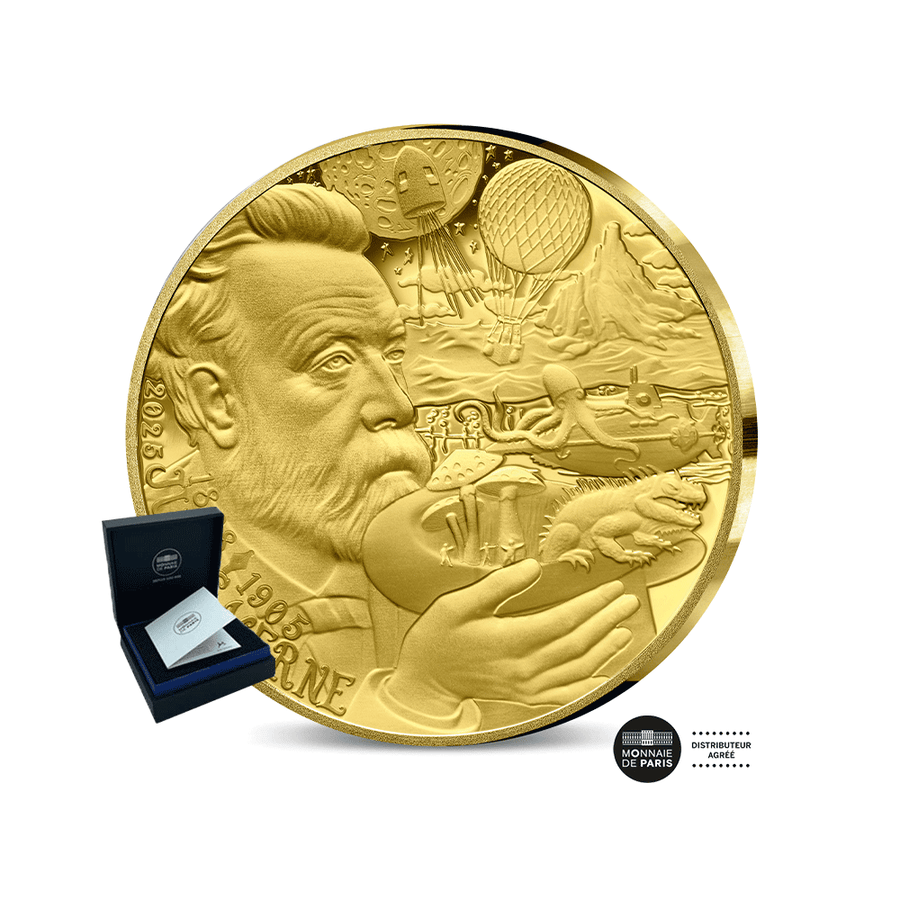 Art de la Plume - Jules Verne - Monnaie de 50€ Or 1/4 Oz - BE