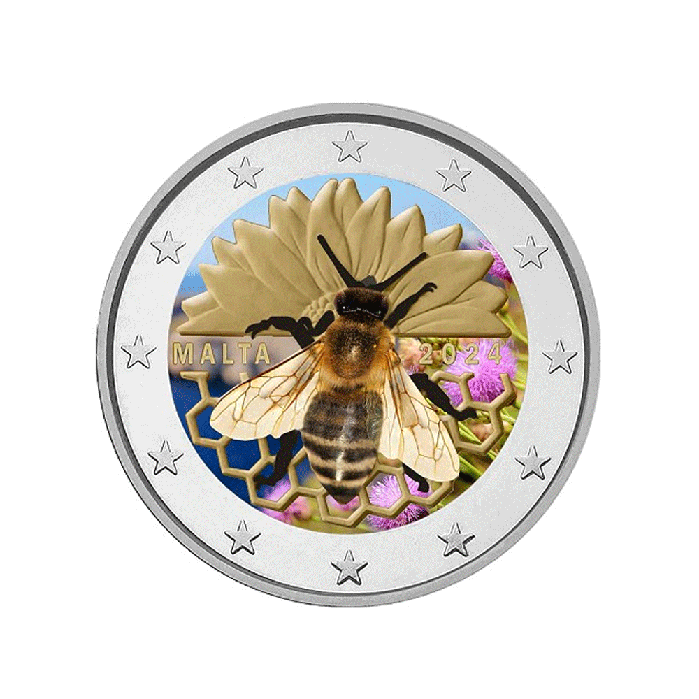 Malte 2024 - 2 Euro Commémorative - Les Abeilles de Malte - Colorisée