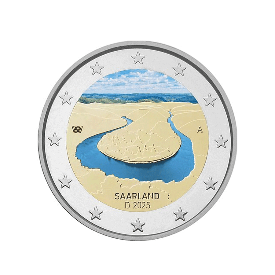 Allemagne 2025 - 2 Euro Commémorative - Méandre de la Sarre - Colorisée