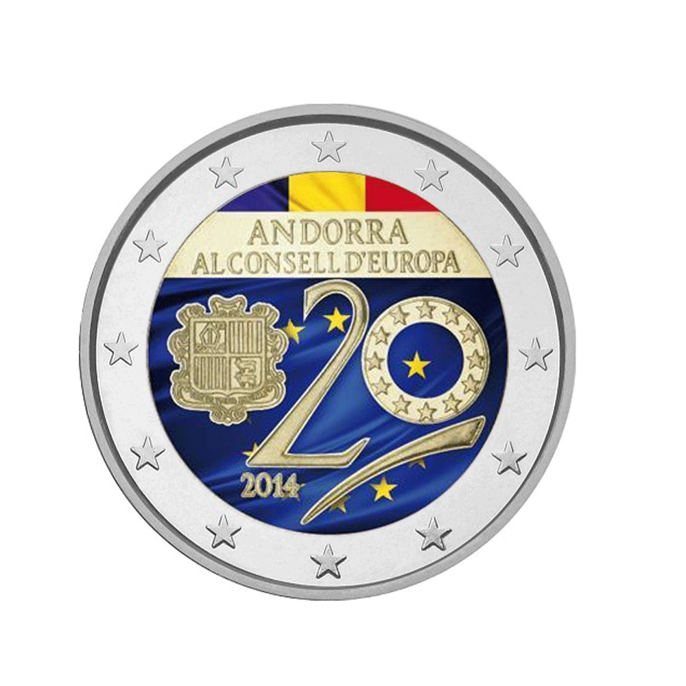 Andorre 2014 - 2 Euro Commémorative - Conseil Européen - Colorisée