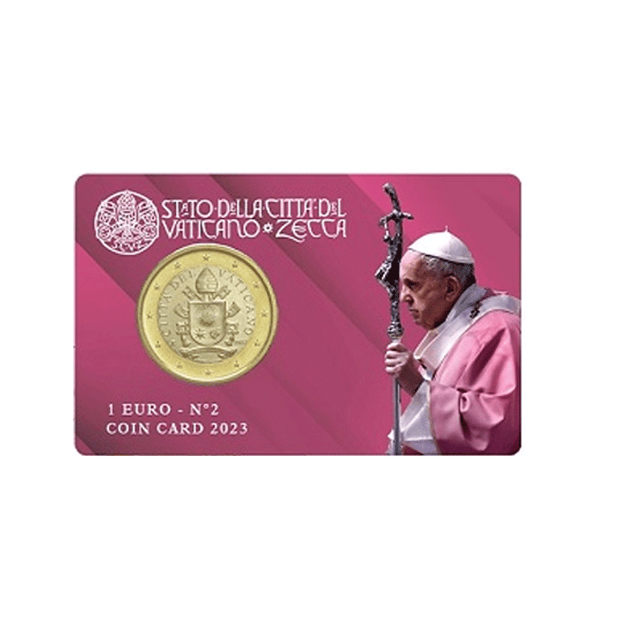 Vaticano 2023 - 1 EURO COINCARD - Brasão de braços do Papa Francis