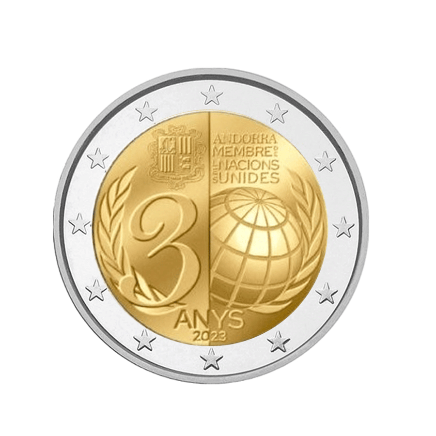 Andorre 2023 - 2 Euro Coincard - 30è Anniversaire de l'entrée d'Andorre à l'ONU