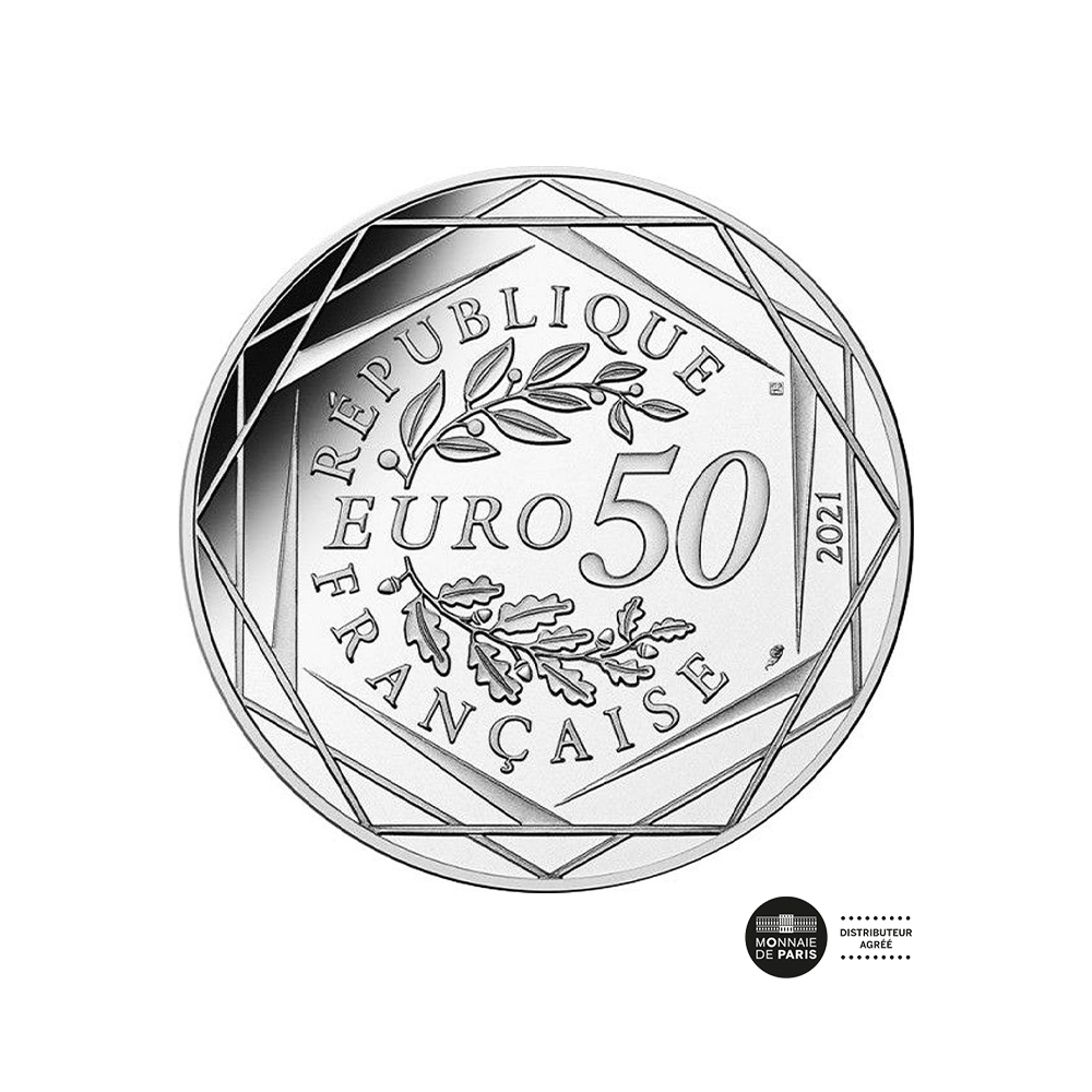 Harry Potter - Monnaie de 50 Euro Argent - Hedwige - Vague 2 2021 Colorisée