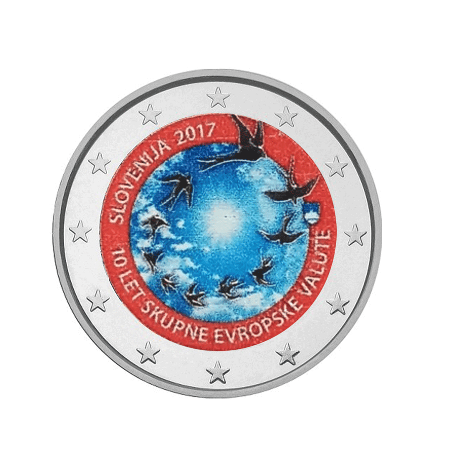 Slovénie 2017 - 2 Euro Commémorative - 10 ans de l'Euro en Slovénie - Colorisée