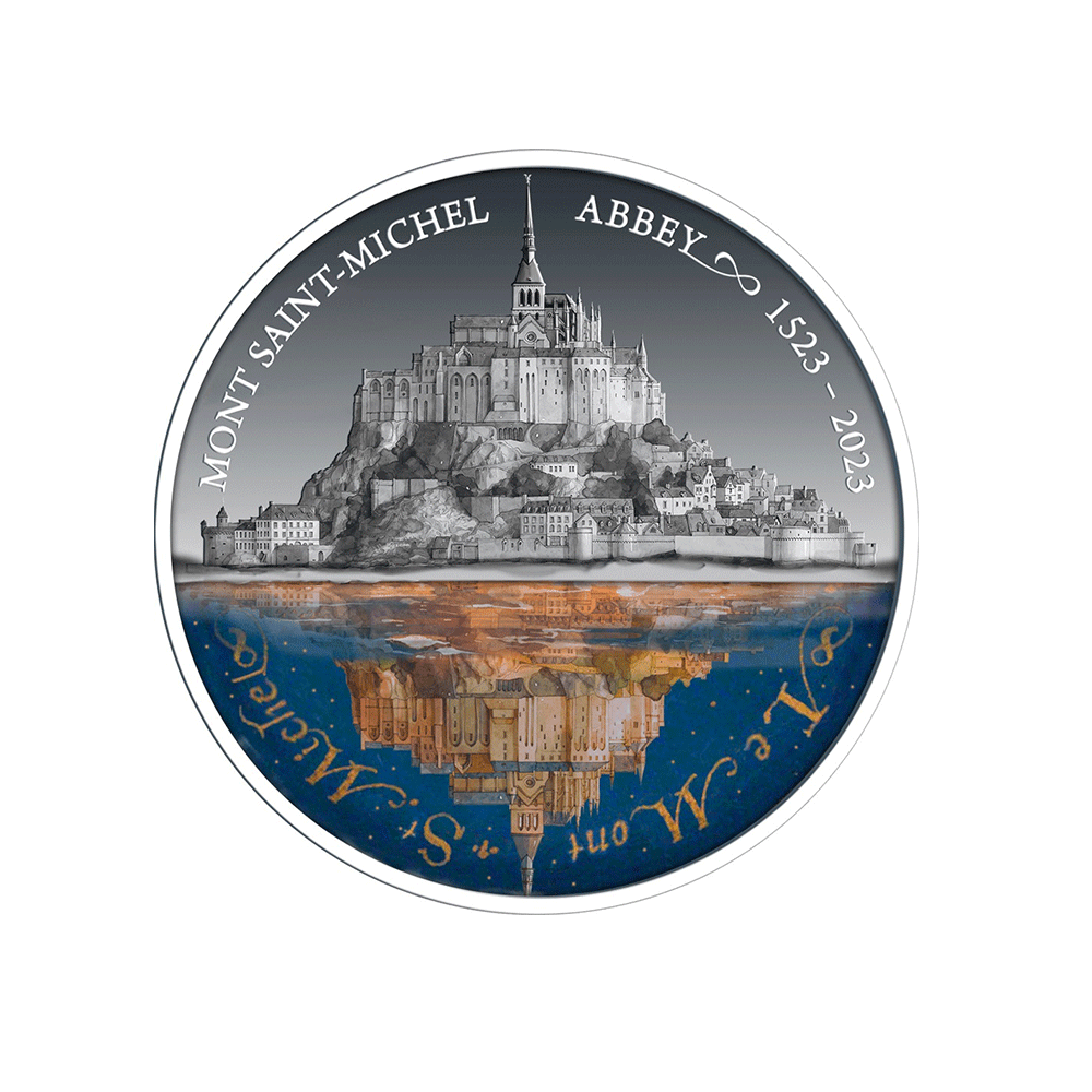 500 ° anniversario di Mont Saint -Michel - Silver $ 5 Valuta - BE 2023