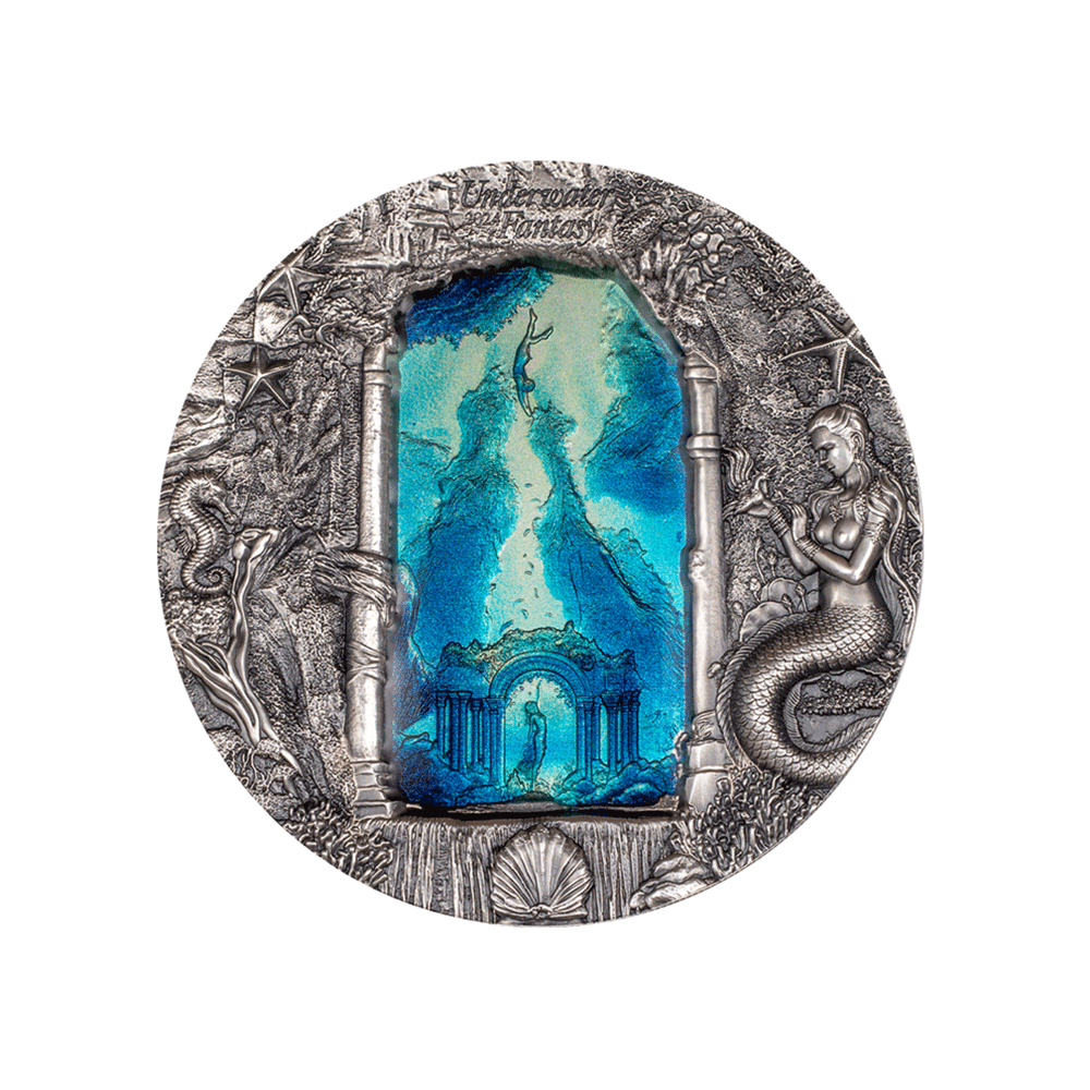 Underwater Fantasy - Mermaids - Monnaie de 20 Dollars Argent 3 Oz - Antique finish 2024