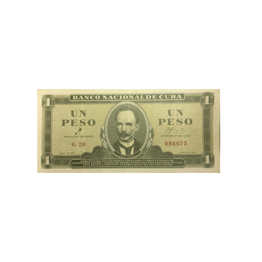 Cuba - Billet de 1 Peso - 1961-1965