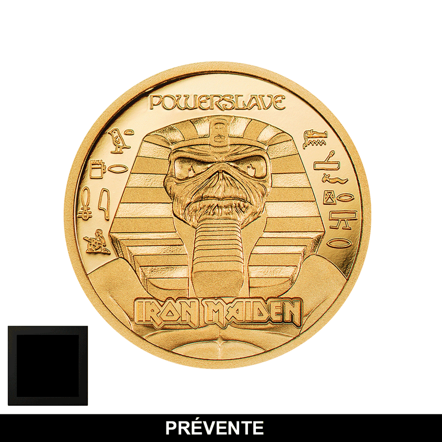 Iron Maiden - POWERSLAVE - Monnaie de 5$ en Or - BE 2024