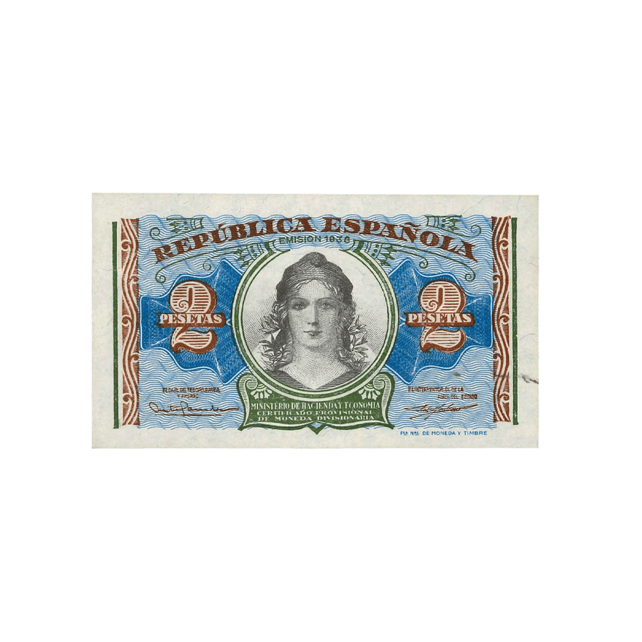 Espagne - Billet de 2 Pesetas - 1938