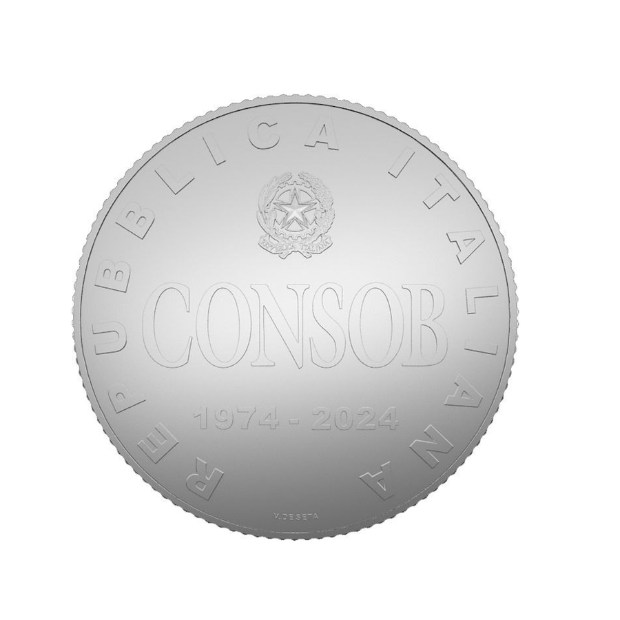 Italie 2024 - Monnaie de 5€ Argent - 50è Anniversaire du CONSOB - BE