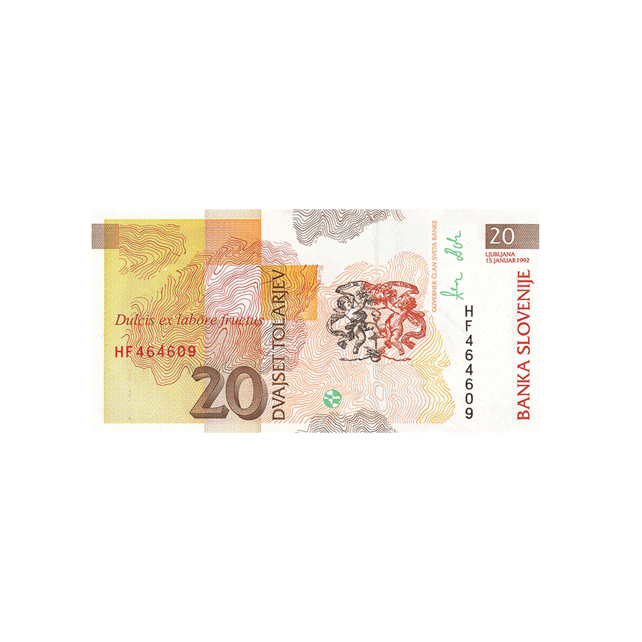 Slovénie - Billet de 20 Tolar - 1992