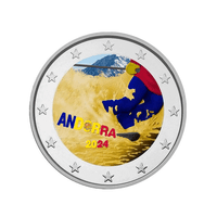 Andorre 2024 - 2 Euro Commémorative - Centenaire du ski en Andorre - Colorisée