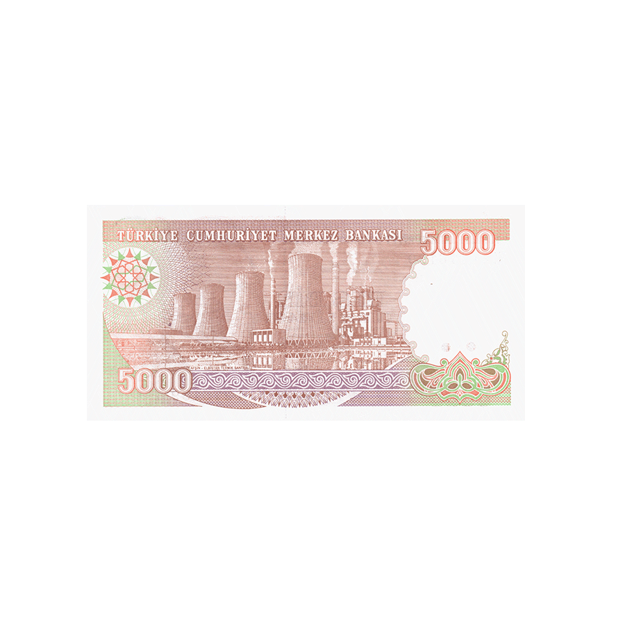 Turquie - Billet de 5000 Lires - 1985-1988 (Centrale thermique en Afşin-Elbistan)