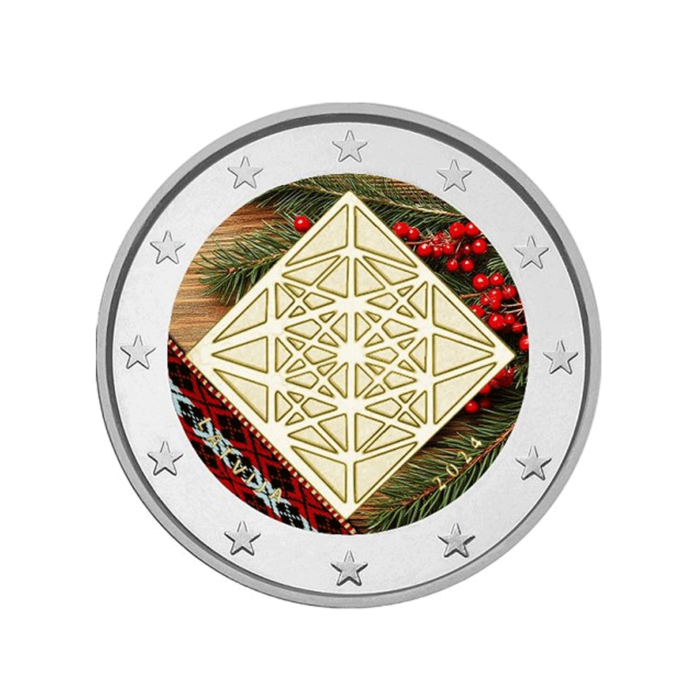 Latvia 2024 - 2 euro commemorative - Summer solstice - Colorized