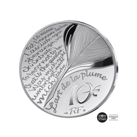 Art de la Plume - Jules Verne - Monnaie de 10€ Argent - De la terre à la lune - BE