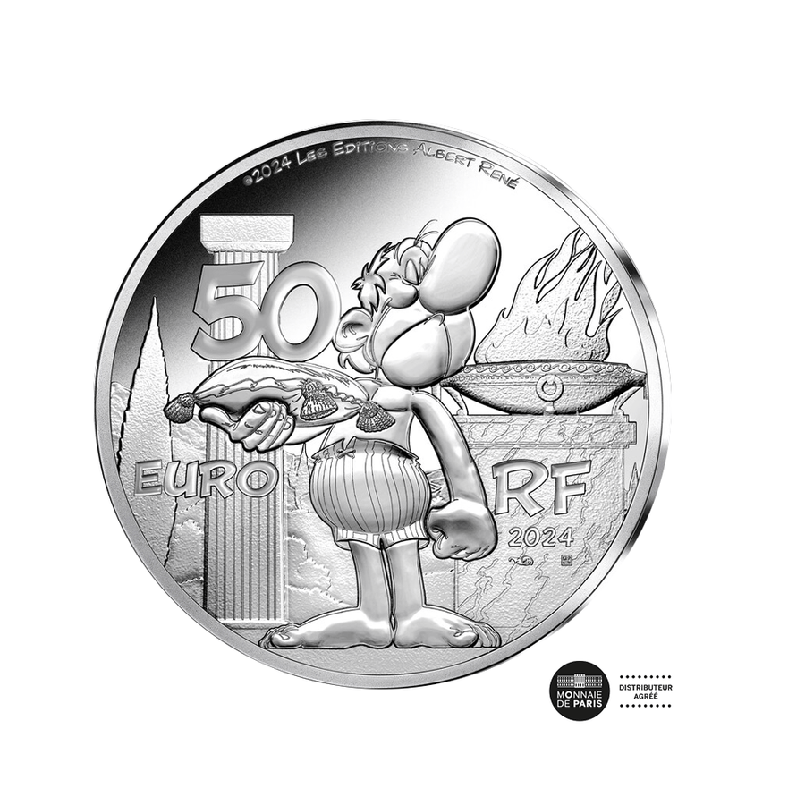 Astérix aux Jeux Olympiques - Monnaie de 50€ Argent 5 Oz - BE 2024