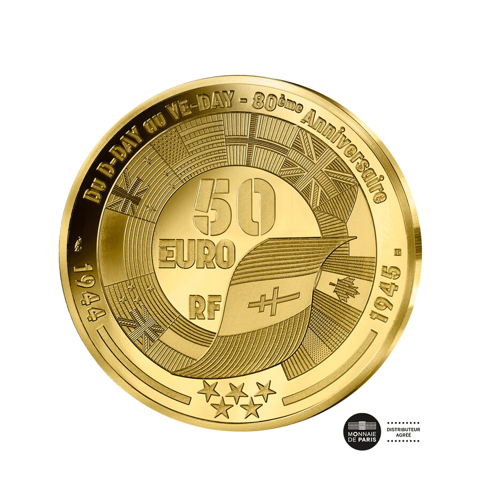 D-Day - Pegasus Bridge - Monnaie de 50€ Or 1/4 Oz - BE 2024