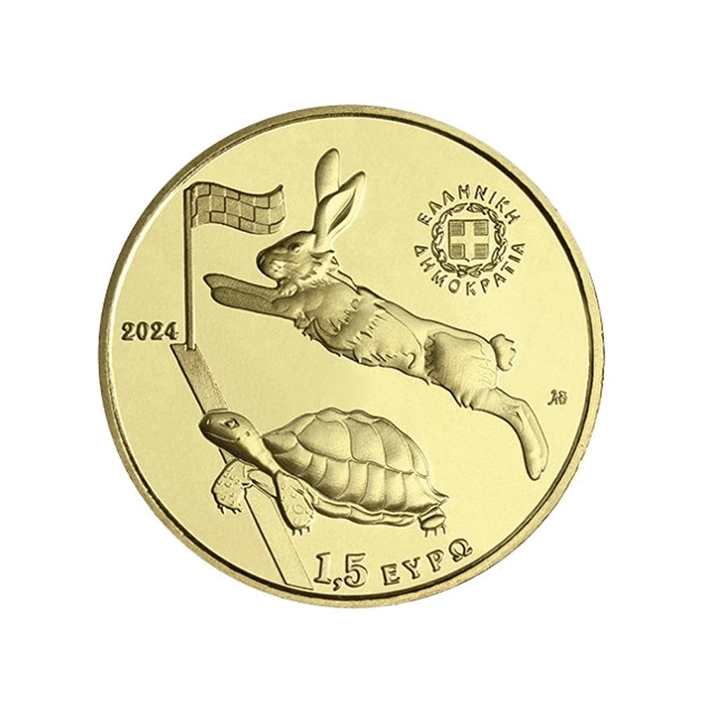 Le Lièvre et La Tortue - Monnaie de 1,5€ - UNC 2024