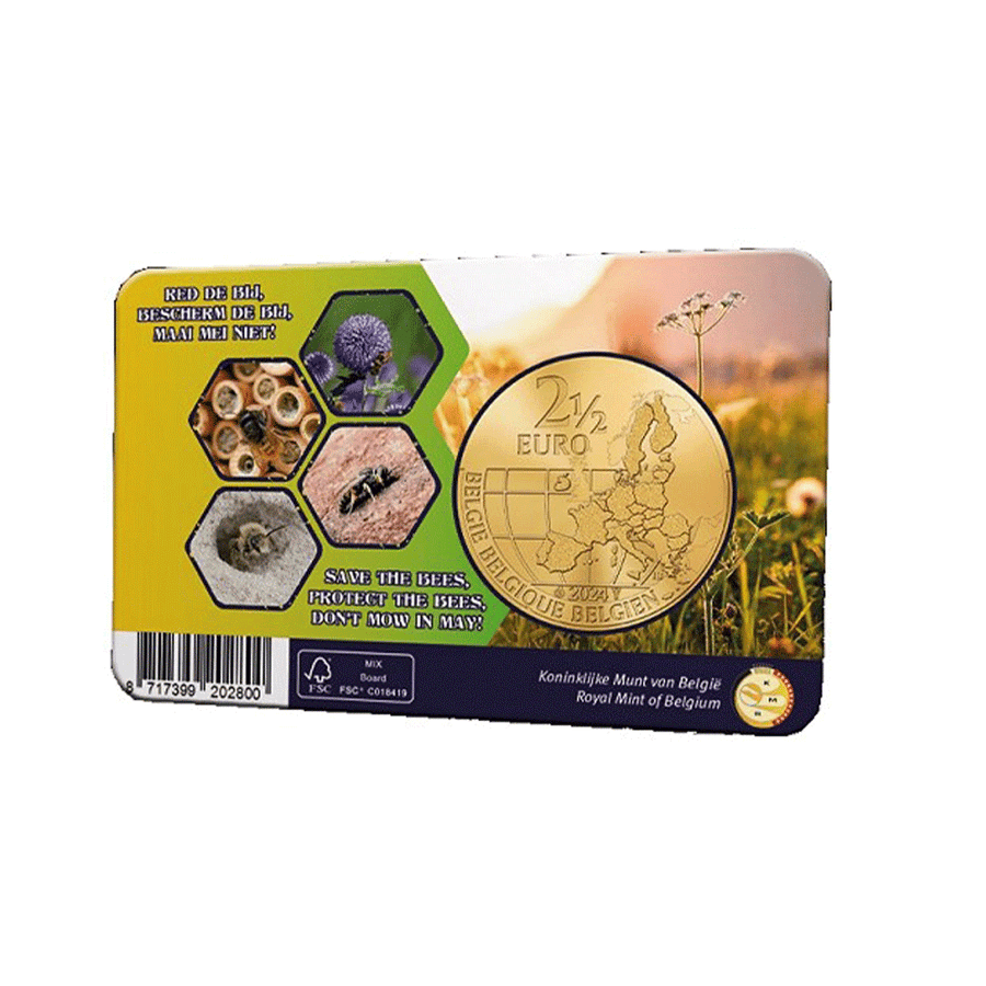 Belgique 2024 - Coincard de 2,5€ - Sauvez les abeilles en Belgique - BU