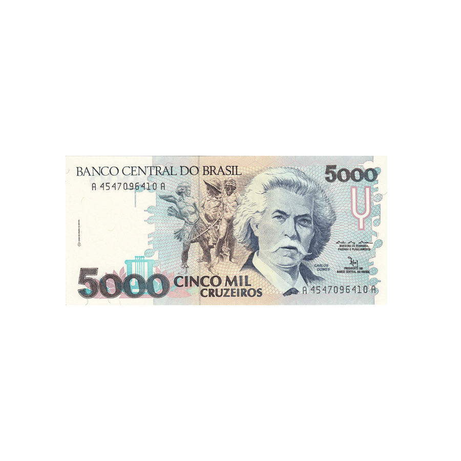 Brésil - Billet de 5000 Cruzeiros - 1990-1993