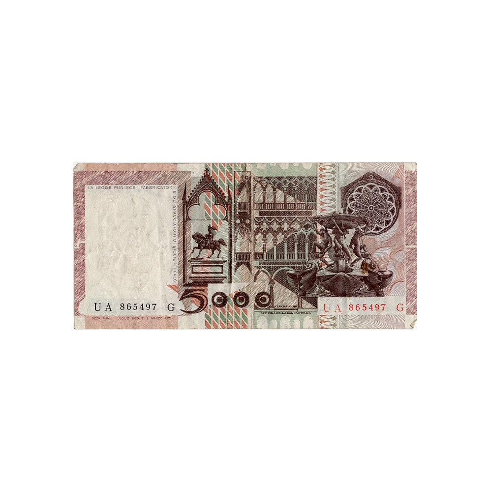 Italy - 5000 Lire Banknote - 1979