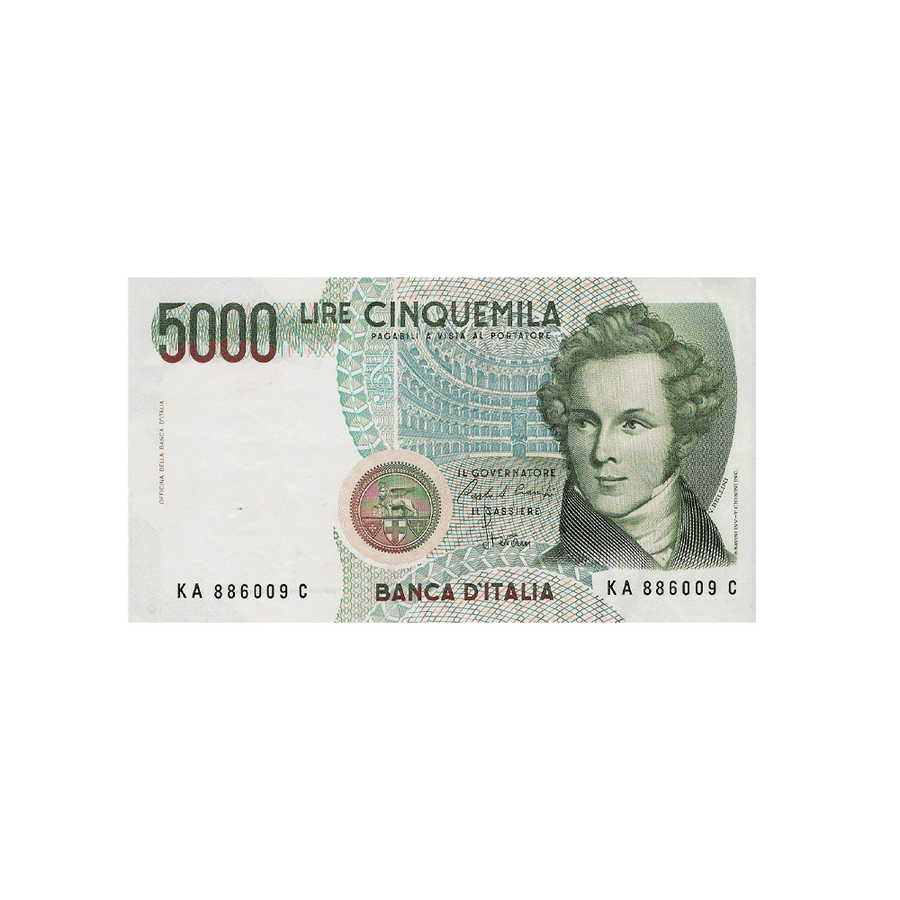 Italien - 5000-Lire-Banknote - Bellini - 1985-2001